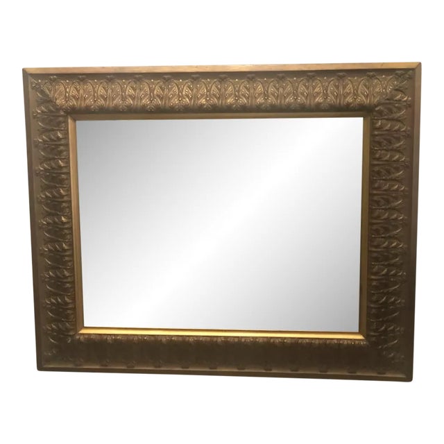 Vintage Mirror With Ornate Gilt Wood Frame For Sale