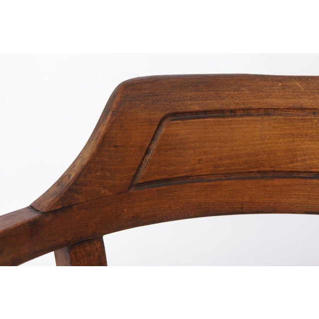 1950s Mid-Century Modern Beech Bentwood and Cane Desk Chair, Austria, 1950s For Sale - Image 5 of 12