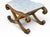 1990s 18c Style Regency Giltwood & Tufted Cut Velvet Footstool Ottoman X Bench For Sale - Image 5 of 5
