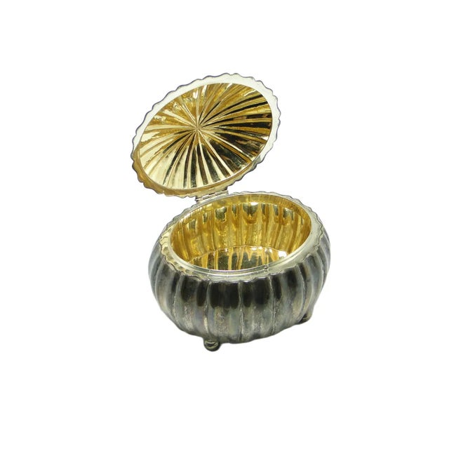 Goldenrod Art Deco Silver Sugar Bowl, 1950s For Sale - Image 8 of 12