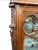 Two-door display cabinet from the early 1900s, Italian Art Nouveau period, in carved walnut wood. Original blown glass...
