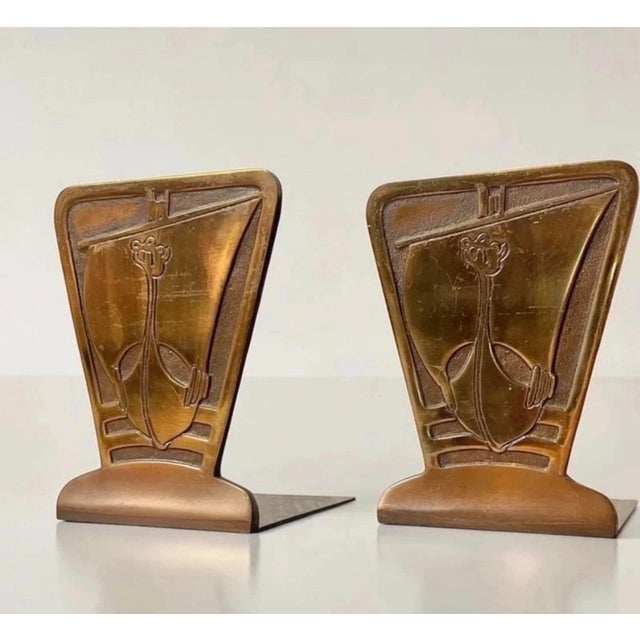 Gold Vintage Viking Ship Bookends in Brass-Toned Metal, Set of 2 For Sale - Image 8 of 8