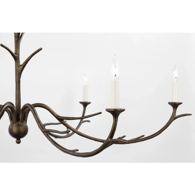 Iberia Large Chandelier in Antique Bronze Leaf Designer: Julie Neill Canopy: 5.5" Round Mounting: Chain Shade Detail: No...