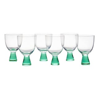 Murano Crystal Martini Glass by Moretti, Set of 6 For Sale