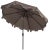 A classic market umbrella gets a chic makeover in forever-fashionable grey with a stylish valance for extra sun protection...