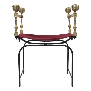 Vintage Folding Faldstool Chair, Mid-20th Century For Sale