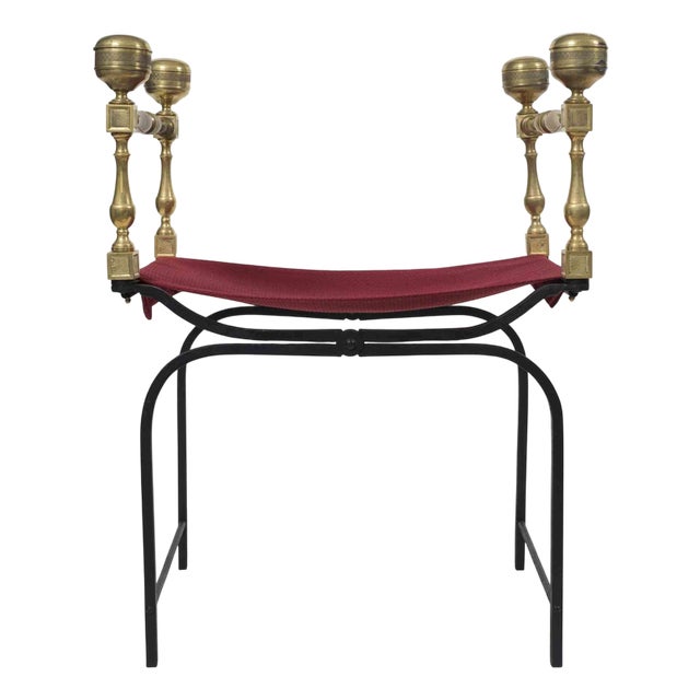 Vintage Folding Faldstool Chair, Mid-20th Century For Sale