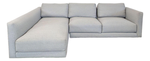 Room & Board Modern Gray Fabric Sectional Sofa With Chaise