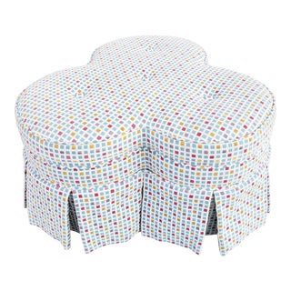 Contemporary Clover Form Ottoman For Sale