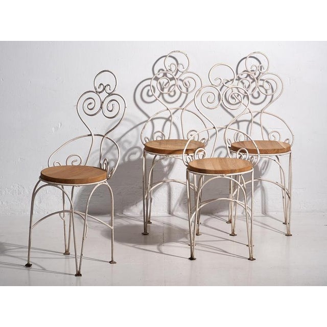 Antique White Garden Chairs, 1920s, Set of 4 For Sale - Image 17 of 18