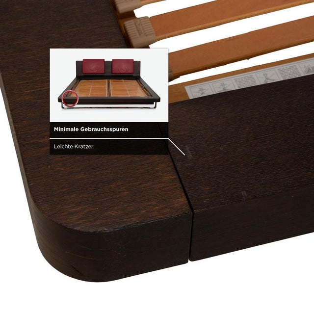 Hülsta Tamis Bed in Wood and Leather For Sale - Image 13 of 18