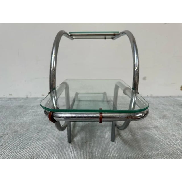 1930s Art Deco Machine Age Chrome Tubular Support Etagere Attributed to Emile Guyot for Thonet For Sale - Image 5 of 8