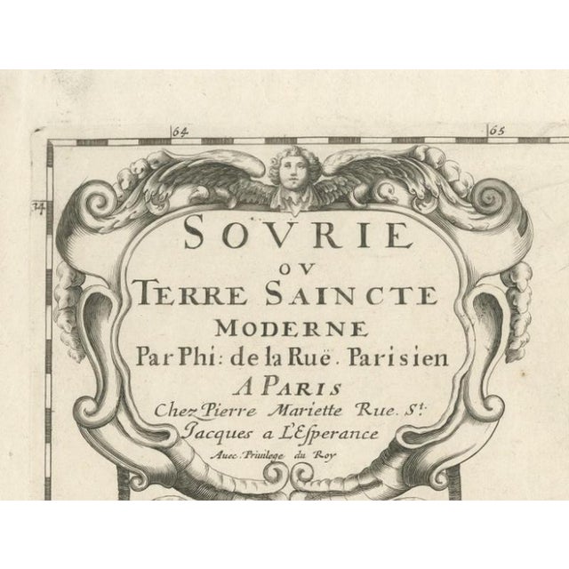 Antique Map of Holy Land from Rue De La Rue Paris, 1700 For Sale - Image 6 of 11