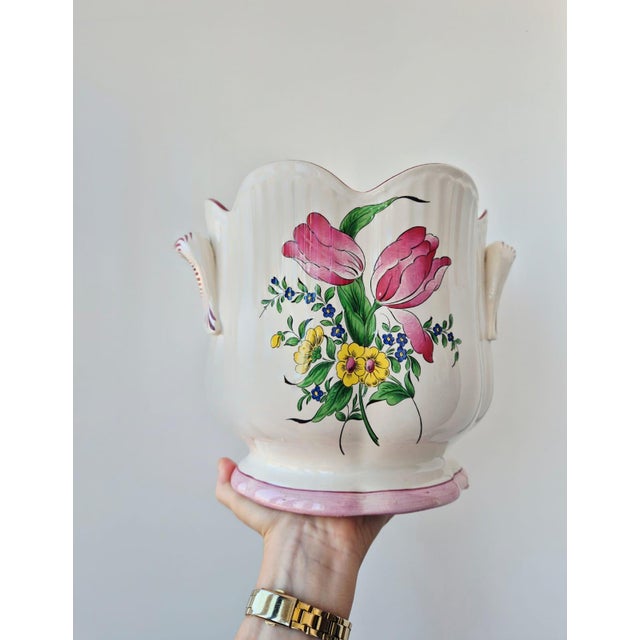 Ceramic Mid-Century French Ceramic Cachepot by Luneville, 1950s For Sale - Image 7 of 7