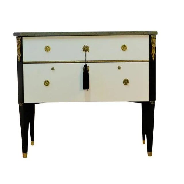 Gustavian Louis XVI Style Chest in Coco Chanel Colours For Sale - Image 4 of 6