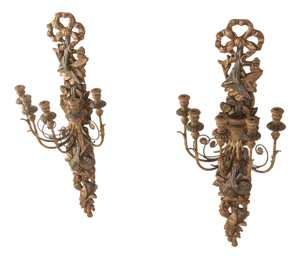 Baroque Style Wall Candleholders, 1960s, Set of 2