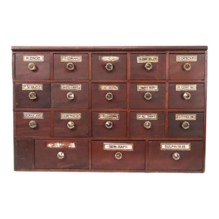 19th Century Tabletop Pharmacist's Apothecary Cabinet For Sale