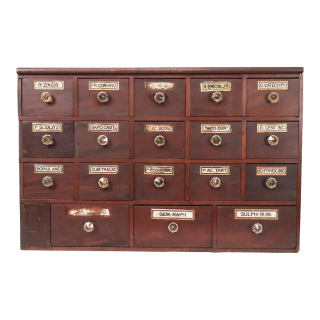 19th Century Tabletop Pharmacist's Apothecary Cabinet For Sale