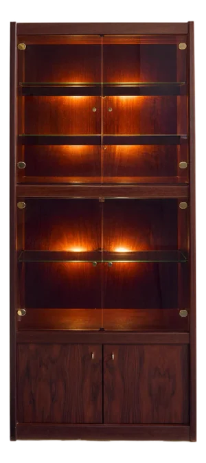 The Vintage Belgian Rosewood and Glass Display Cabinet