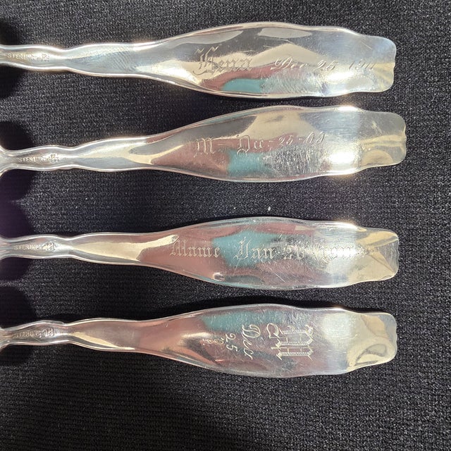Antique Whiting Lily of the Valley Sterling Silver Luncheon Forks - Set of 12 For Sale - Image 12 of 13