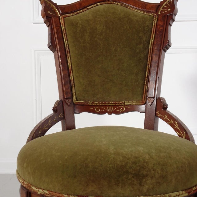 Wood Eastern Influenced Victorian Side Chairs - a Pair For Sale - Image 7 of 8