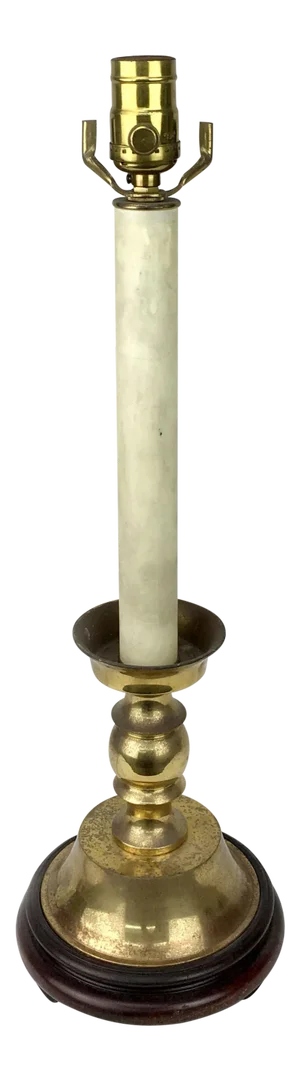 1970s Traditional Brass Candlestick Study Lamp