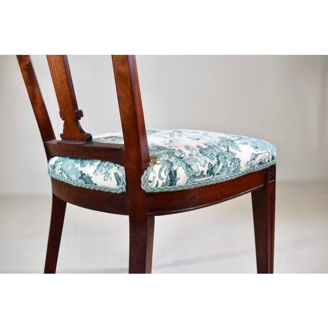 Mahogany Regency Desk/Side Chair in Brunschwig & Fils Steeplechase Upholstery For Sale - Image 9 of 10