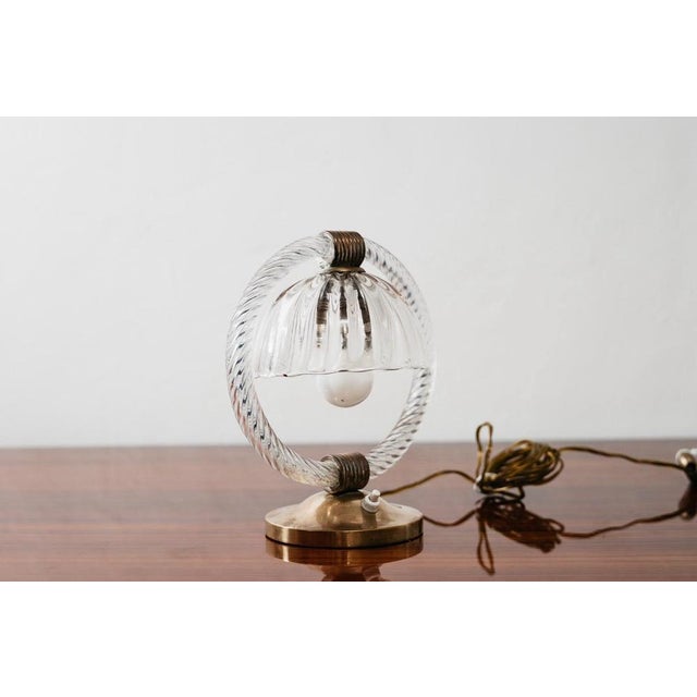 Abat-Jour Lights in Murano Glass and Brass from Barovier & Toso, 1950s, Set of 2 For Sale - Image 9 of 18
