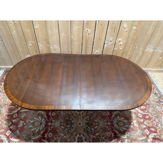 Large Extendable English Mahogany Regency Style Table with Brass Claw Legs, 1890s For Sale - Image 9 of 13