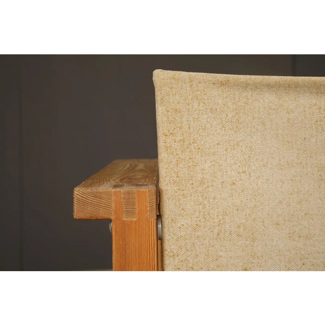 Minimalist Safari Sling Lounge Chair in Natural Canvas and Solid Wood, C 1970s For Sale - Image 16 of 16