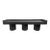 Vintage Black Three Pillar Slab Bench For Sale