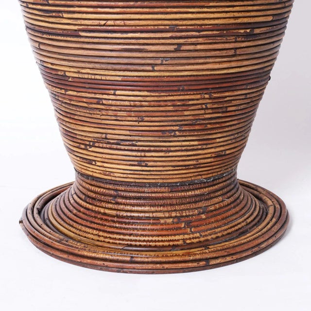 Italian Pencil Reed Floor Vase or Urn For Sale In West Palm - Image 6 of 7