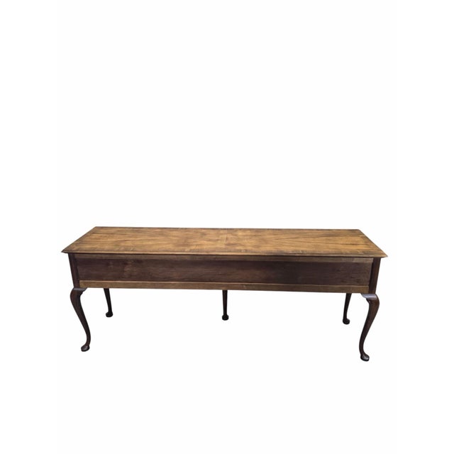 Vintage Queen Anne Style Walnut Console Table/Sideboard by Baker Furniture Co. For Sale - Image 9 of 10
