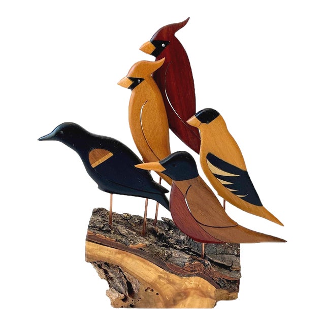 Wood Birds Sculpture by Jerry Krider 2011 Chairish
