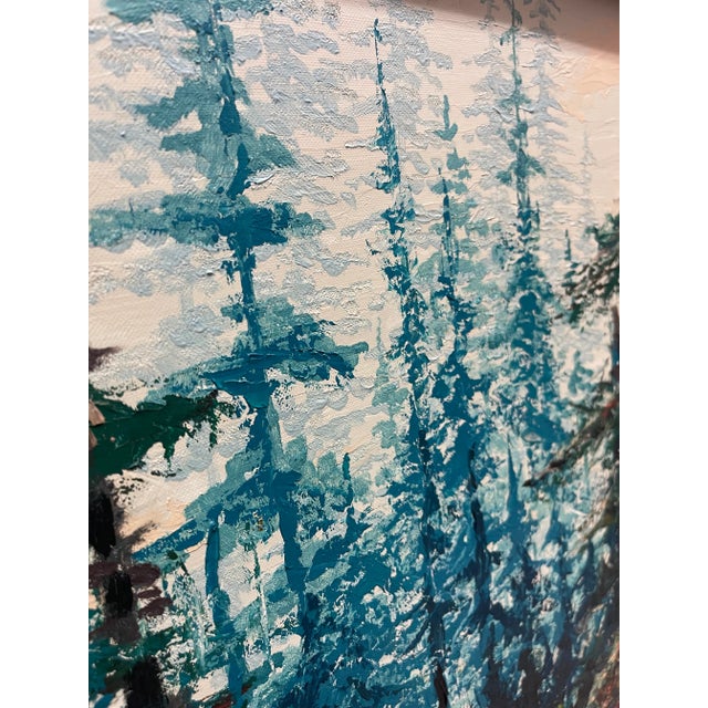 Mid-20th Century Oil Painting "Woods" by Del Kay - Pacific Northwest Forest Landscape For Sale - Image 10 of 10