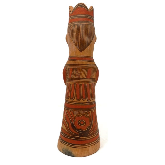 1950s 1950s Female Nahua Figurine From Guerrero, Mexico - 11" H X 4" Diam. For Sale - Image 5 of 8