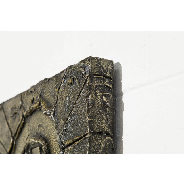 Brutalist Bronzed Resin Wall Relief Sculpture, Style of Paul Evans, c 1970s For Sale - Image 11 of 12