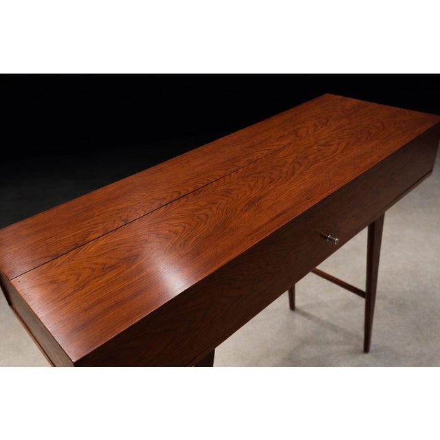 Mid-Century Brazilian Modern Rosewood Lift-Top Desk / Vanity Console, Brazil, 1950s For Sale - Image 10 of 16