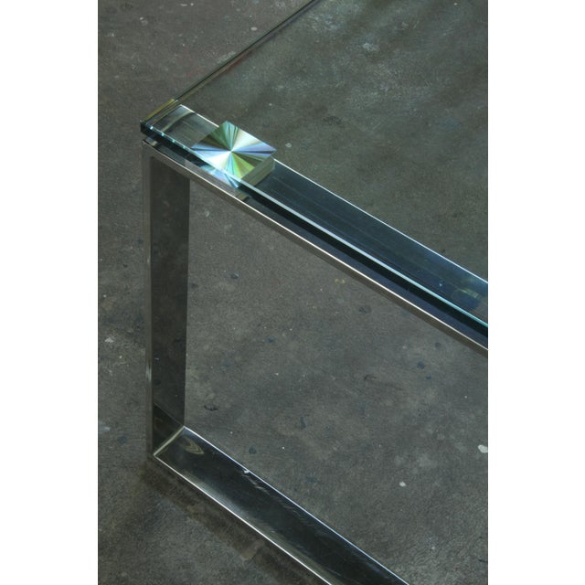 Modern Minimalist Danish Coffee Table in Glass and Polished Chrome, 1990s For Sale - Image 17 of 18