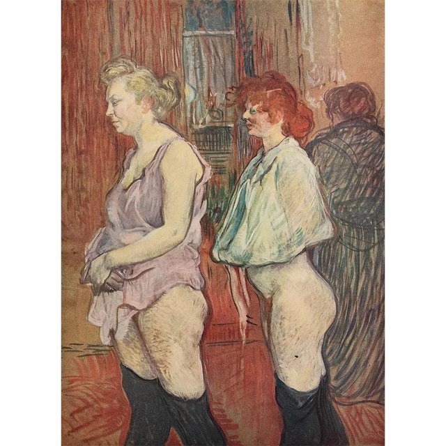 Paper 1950s After Toulouse-Lautrec "La Visite: Rue Des Moulins" Vintage Full Color Print For Sale - Image 7 of 8