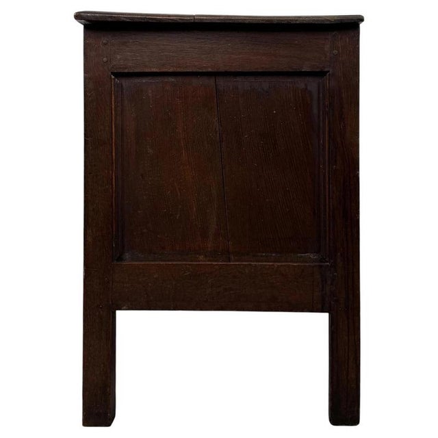 Antique English Georgian Oak Chest, 1900s For Sale - Image 10 of 11