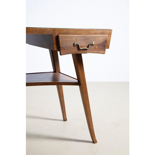 Mid-Century Modern Mid-Century Italian Desk in Walnut with Glass Top, 1951 For Sale - Image 3 of 9