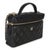 Contemporary Black Quilted Caviar Top Handle Slim Vanity Handbag With Chain For Sale - Image 3 of 9
