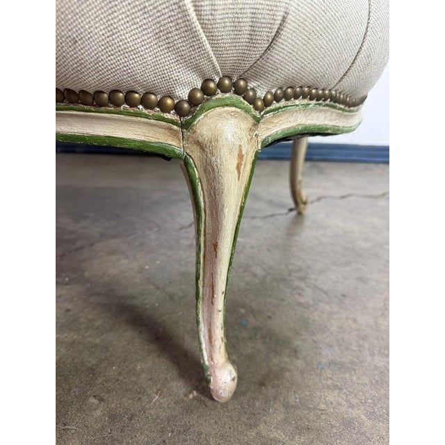 Cream French Louis XV Style Tufted Chaise Lounge For Sale - Image 8 of 18