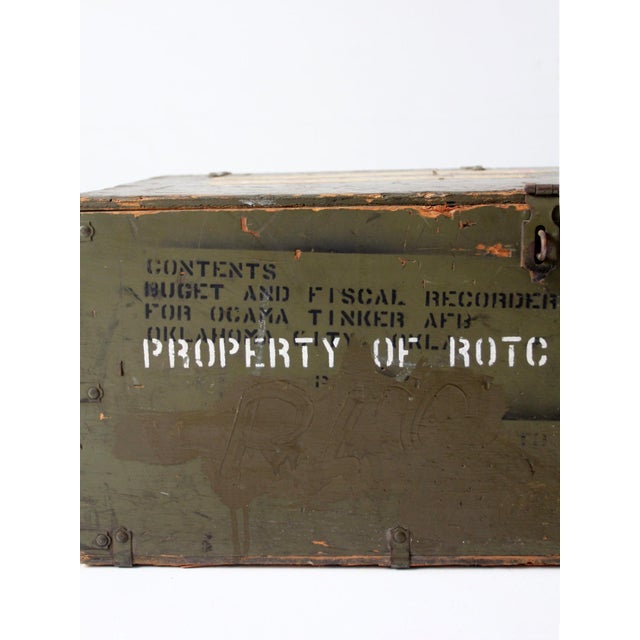 Wwii Military Storage Wooden Crate Trunk For Sale - Image 16 of 16