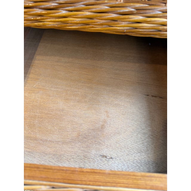 Wood Wicker Sideboard W/ Drawers For Sale - Image 7 of 9