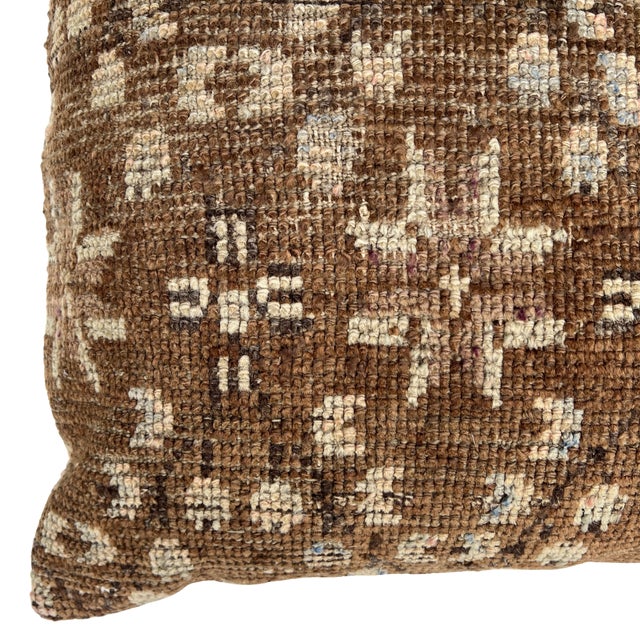 Rustic Vintage Turkish Rug Pillow For Sale - Image 3 of 5