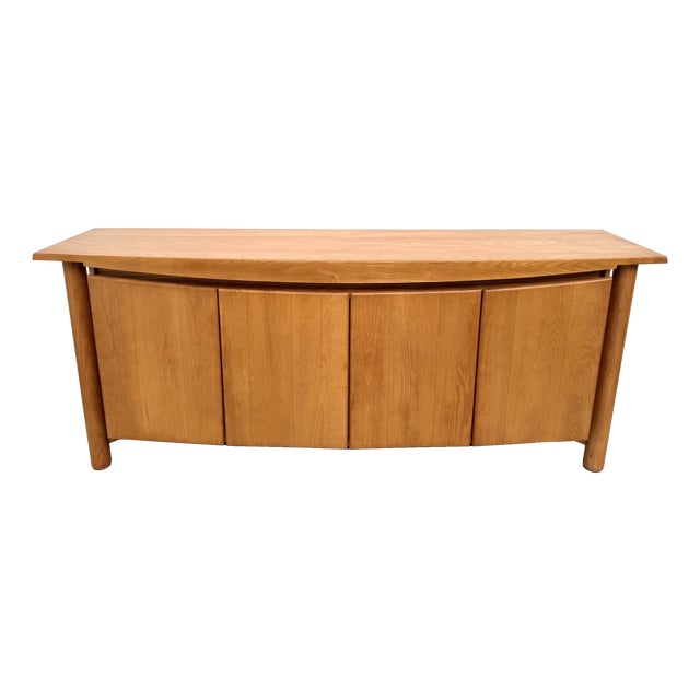 Curved Sideboard in Elm from Maison Regain, 1970 For Sale
