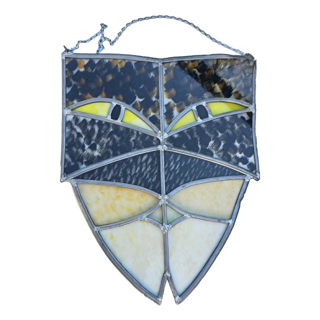 Stained Glass Owl Window, 1960s For Sale