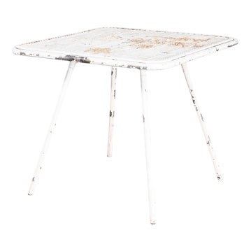 White Square Outdoor Table by Rene Malaval, 1950s For Sale